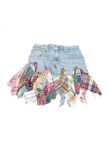 Reworked Y2K Levis Plaid Denim Skirt Waist-26 - Picture 1 of 3