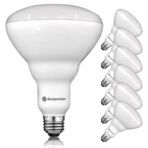 Sunperian 6 Pack BR40 LED Flood Light Bulb 13W 2700K Warm White 1400lm E26 - Picture 1 of 7