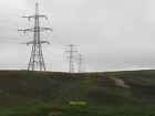 Photo 12x8 Pylons and the Herring Road Kingside Hill Torness nuclear power c2011