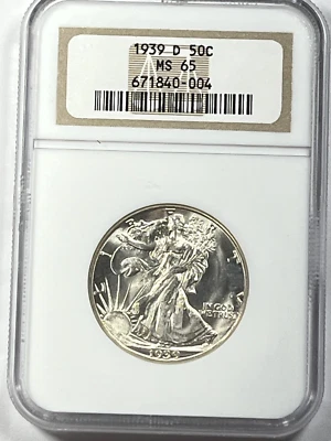 1939-D Walking Liberty Half Dollar : NGC MS65 - Image 1 of 2