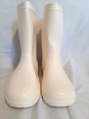 Girls Cream Colored Rain Boots Size 11 Child - Image 1 of 3