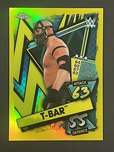 2021 Topps Chrome WWE Slam Attax Yellow Refractor /99 T-Bar #101 - Picture 1 of 2