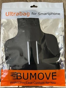 NUOVO BUMOVE Ultrabag per Smartphone Custodia Protettiva Cinturino Nero 4" x 7" - Foto 1 di 2