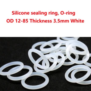 OD 12-85 Thickness 3.5mm White Food Grade Silicone HIGH TEMP Gasket O-Ring Seal  - Picture 1 of 5