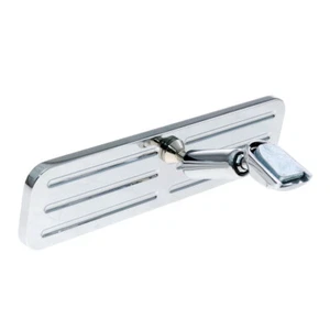 CHROME STEEL REAR VIEW MIRROR 1PIECE STREET ROD Fit CHEVY FORD MUSTANG CHRYSLER - Picture 1 of 6