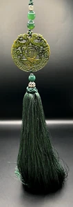 Handmade classic Chinese decorative tassel with carved natural stone Word Bliss - Picture 1 of 5