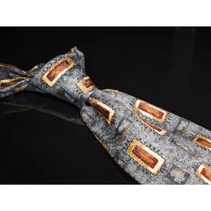Corbata de diseñador Robert Talbott Studio 100 % seda gris marrón motivo XL - Imagen 1 de 5