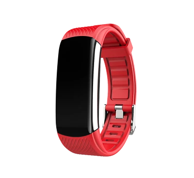 Smart Watch Red Touch Bluetooth Heart Rate Fitness Waterproof For Android iOS - Image 1 of 4