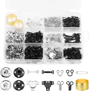 112 Pairs Sewing Hooks and Eyes Closure Set 3 Styles Sewing Skirt Hooks - Picture 1 of 12