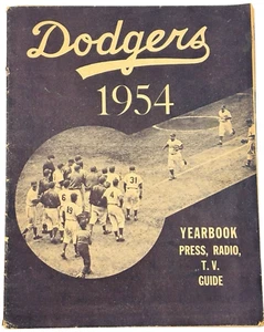 Prensa anuario vintage 1954 Brooklyn Dodgers, radio, televisión Guía, FALTA FUNDA - Imagen 1 de 10