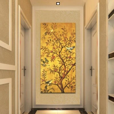 NEW Traditional Style Fortune Tree And Birds Canvas Painting Home Wall Art Decor - Image 1 of 4