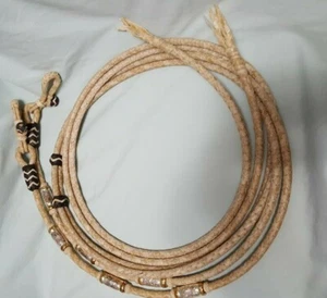 Split Reins w/ Connectors Rawhide w/ Black, Silver, Gold Details-8 ft., 6 plaits - Picture 1 of 1