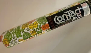 Vintage 70s-80s MUSHROOM Vegetable Contact Con-tact Paper 9 SQ. FT Roll NOS - Picture 1 of 5