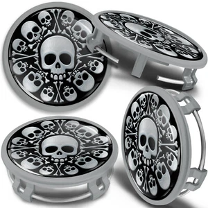4 x kompatibel mit Mercedes Benz Radnabenkappen Nabennabe Felgen 75mm Skull - Bild 1 von 6