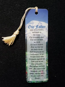 Bookmark with Verse And Tassel - Inspirational Gift- "Our Father" Free Shipping - Imagen 1 de 2