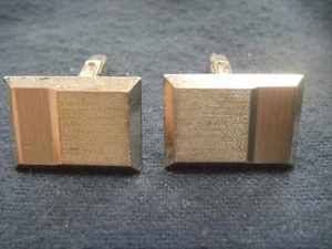 OBLONG SILVER CUFFLINKS MADE IN W. GERMANY HALLMARKED BIRMINGHAM 1976 - Picture 1 of 1