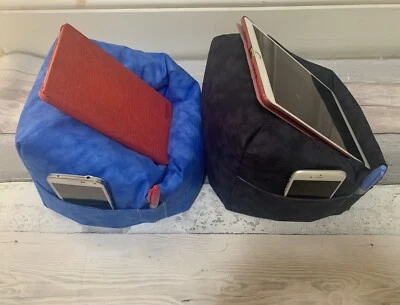 1 Black & 1 Blue  XL iPad Pro Tablet Kindle Cushion Pillow Stand Holder Gifts - Image 1 of 4