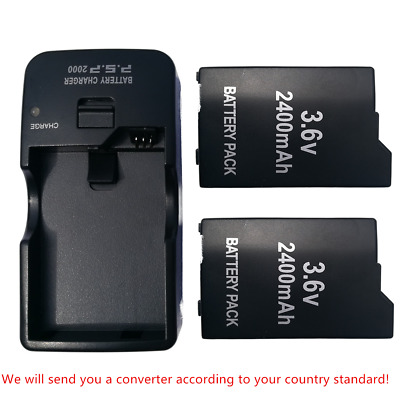 2400mAh Battery Or WALL Charger For Sony PSP-2000, PSP-3000, Lite, Slim PSP-S110 • 6.76£