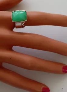 JAY KING STERLING SILVER RING GREEN STONE SZ-7 - Picture 1 of 4