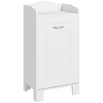 HOMCOM 31" Tilt Out Laundry Hamper Free Standing Home Organizer Hamper White New - Image 1 of 4
