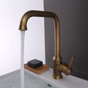 Rubinetto lavabo ottone antico rubinetto bagno lavabo rubinetto retrò - Foto 1 di 11