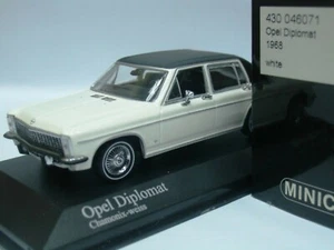WOW EXTREMELY RARE Opel Diplomat B Saloon 5.4L 1968 White Black 1:43 Minichamps - Picture 1 of 3