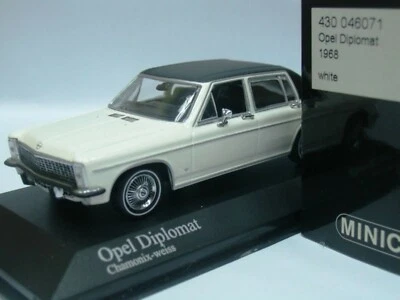 WOW EXTREMELY RARE Opel Diplomat B Saloon 5.4L 1968 White Black 1:43 Minichamps - Image 1 of 3