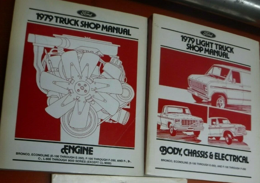 1979 年福特 F100 F150 F250 F350 皮卡野马 E 100-350 服务店手册套装 NE — 第 1/1 张图片