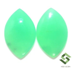 20x13 mm Certified Natural Chrysoprase Marquise Cabochon Pair 14.90 CTS Gems - Picture 1 of 6