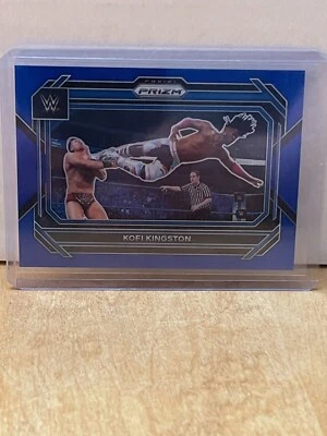 2023 Panini Prizm WWE Blue Prizm #5 Kofi Kingston /199  - Image 1 of 2