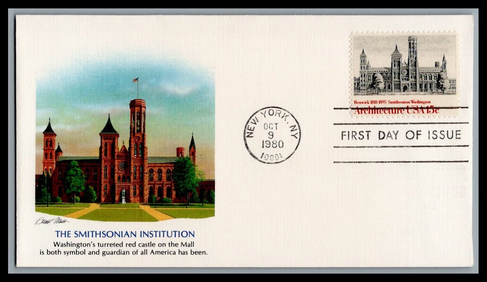US FDC # 1838 15c American Architecture Fleetwood   1980, 9M882 - Image 1 of 1