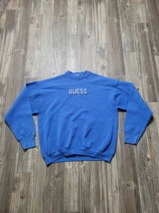 Vintage Guess Sweatshirt Mens XL Spell Out Crewneck Pullover Fruit of the Loom 9 - Picture 1 of 9