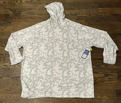 Huk shirt Mens 3XL Gray Camo Waypoint Hoodie Lightweight Pocket Pullover NWT UPF - Image 1 of 4