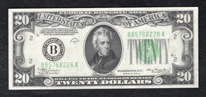 FR 2055-B 1934-A $20 FRN FEDERAL RESERVE NOTE NEW YORK, NY GEM UNCIRCULATED - Picture 1 of 2