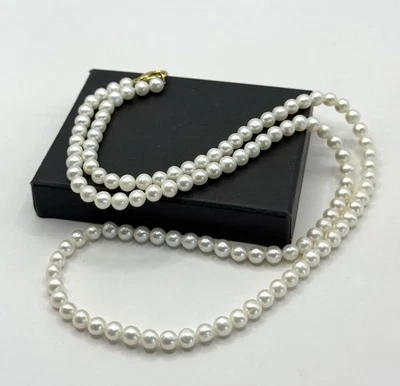 Echte Perlen Halskette – klassische weiße Perlen – elegant & zeitlos Schmuck - Bild 1 von 4