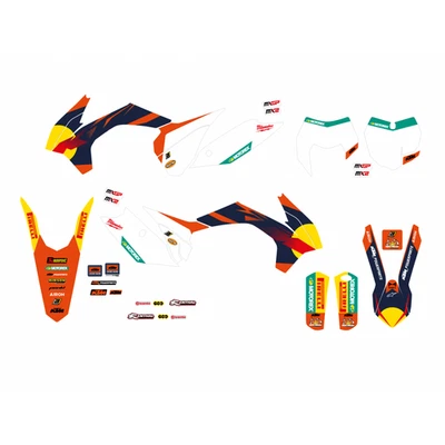 BLACKBIRD Kit adesivi grafiche Ktm Exc Excf 2014 - 2016 Ktm Sx Sxf 125 2013 - 2015 Factory