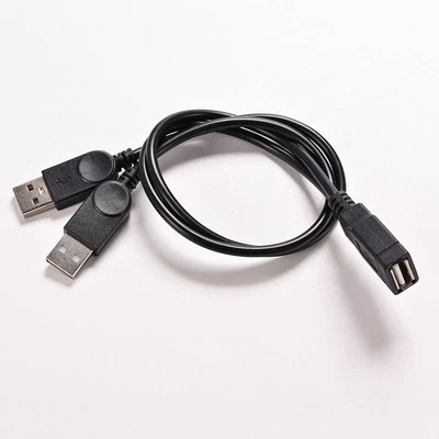 Kabellos USB Kabel USB 2,0 Y-Kabel Schwarz Verbinder Adapter hohe Qualität neu - Bild 1 von 4
