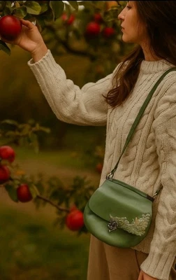 Patricia Nash Hand Cut Tooled Veneto Crossbody in Avacado Green - Image 1 of 4