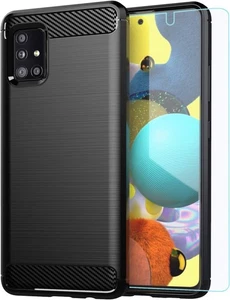 Für Samsung Galaxy A51 5G Hülle mit Displayschutz HD Display - Schwarz, Klar - Bild 1 von 7