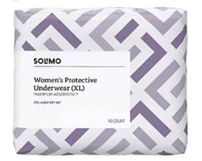 Solimo Womens Protective Underwear (XL) 16 Count