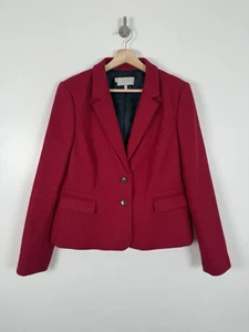 Hobbs Blazer UK 16 Red Moon Tweed 100% Wool Jacket Blake Hackness Suit Bright - Picture 1 of 12