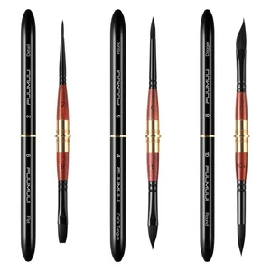 Dual Tip Travel Watercolor Brushes, 3pcs Synthetic Squirrel Hair Set of 6 Ver... - Picture 1 of 9