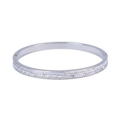 Pave-set white Crystal Simple Stainless Steel Bangles - Image 1 of 3