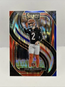 2024 Select Premier Level EVAN MCPHERSON Red Blue Prizm Shock #156 Bengals - Picture 1 of 2