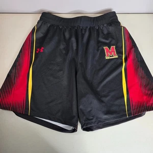 Under Armour Maryland Terps Lacrosse Shorts Mens Large Black NCAA Drawstring - Picture 1 of 7