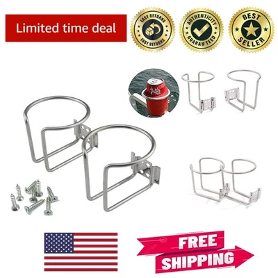 Universal 304 Stainless Steel Drink Holders for Exploring on Land & Sea - 2 Pack Foto 1 de 4