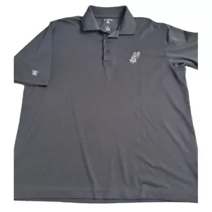 Polo negro mediano para hombre 3041 Antigua San Antonio Spurs - Imagen 1 de 6