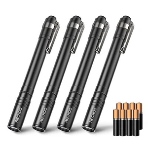 LED Pen Light 4 Pack, Lightweight, Small Bright Pen Flashlight with Clip, Water - Picture 1 of 7
