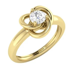Solitaire Wedding Ring VS F 0.50 Carat Lab Grown Genuine Diamond 10K Solid Gold - Picture 1 of 8