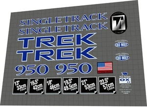 1995 Trek Singletrack 950 blue DECAL SET - Picture 1 of 1